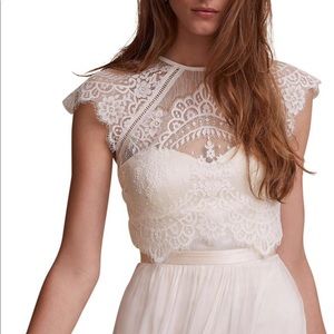 BHLDN White Ivory Italia Topper XS